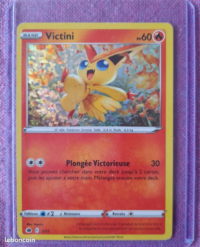 Carte Pokmon 2022 Victini Holo 5/015 promo Mcdo - Collection Carte Pokmon 2022 Victini Holo 5/015 promo Mcdo - Collection