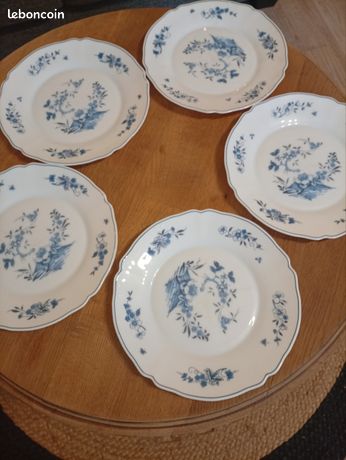 5 ASSIETTES A DESSERT ARC ARCOPAL FRANCE DECOR FLORAL