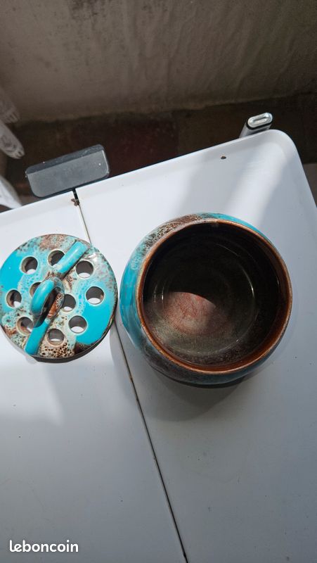 Antique Céramique De Bruxelles Art Deco Belgian Crackle Glaze Vase