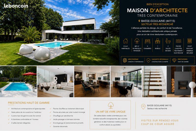 Maison 6 pièces 214 m² · à Basse-Goulaine · 214 m² · 1 395 000 €