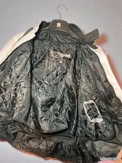 Blouson Veste Moto Homme - Textile Aquatex - Imperméable avec Armure jaune, blanc/rouge (image 3)