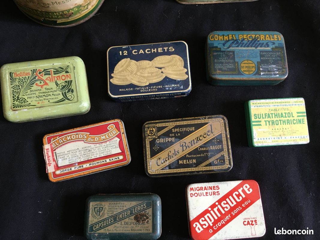 Objets de collection « boite publicitaire metal » Toute la