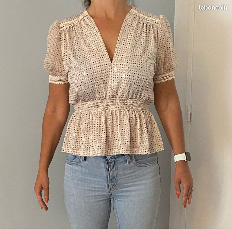 Haut (chemisier) Femme Morgan - Taille M, Noir, Coupe Ajustée - Occasion Très Bon état