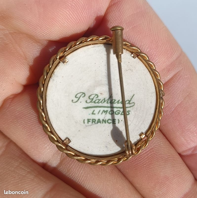 Broche en porcelaine de Limoges scène galante - Bijoux (image 4)