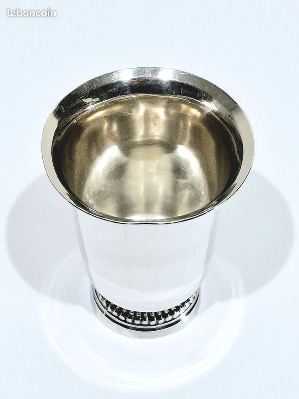 Timbale Piédouche Argent Massif - Vermeil - Monogramme - Poinçon Minerve 1850-99