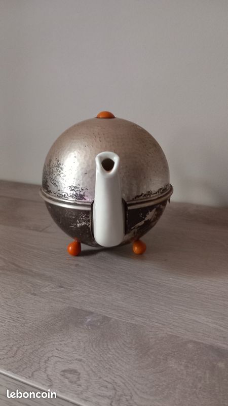 Théière Ancienne Bauscher Weiden – Céramique Argentée – 1920-1949 – Occasion