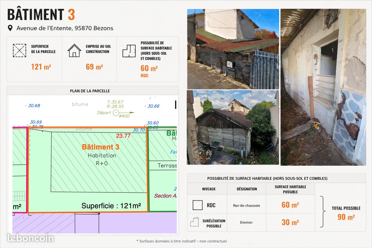 Maison 3 pièces 60 m² · à Bezons · 60 m² · 150 000 €
