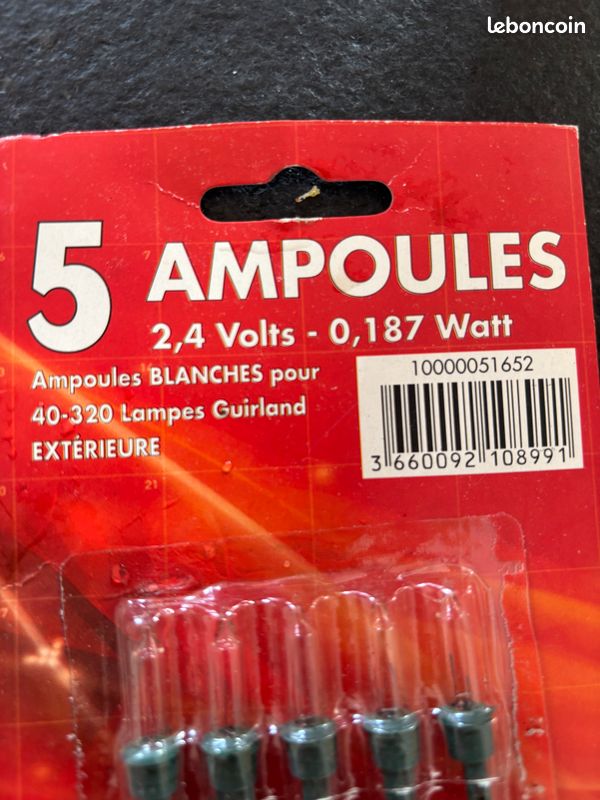 Lot De 10 Ampoules De Rechange Pour Guirlande De Noël - Couleur Blanche - Occasion Fonctionne