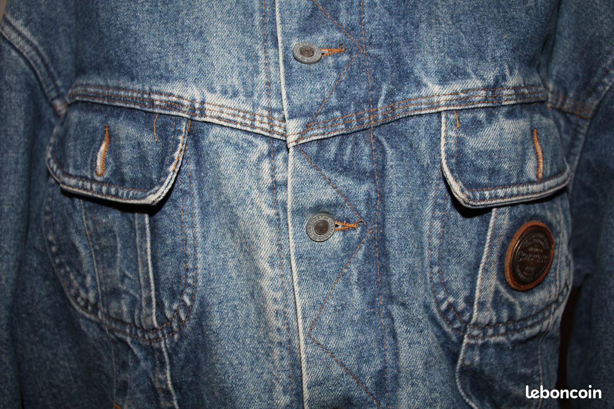 Veste En Jean Chevignon Femme Vintage Années 90 - Marron, Taille L, Fait En Italie
