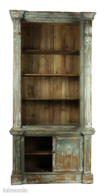 Buffet vitrine en bois Peint Vintage - Livraison OFFERTE (image 2)
