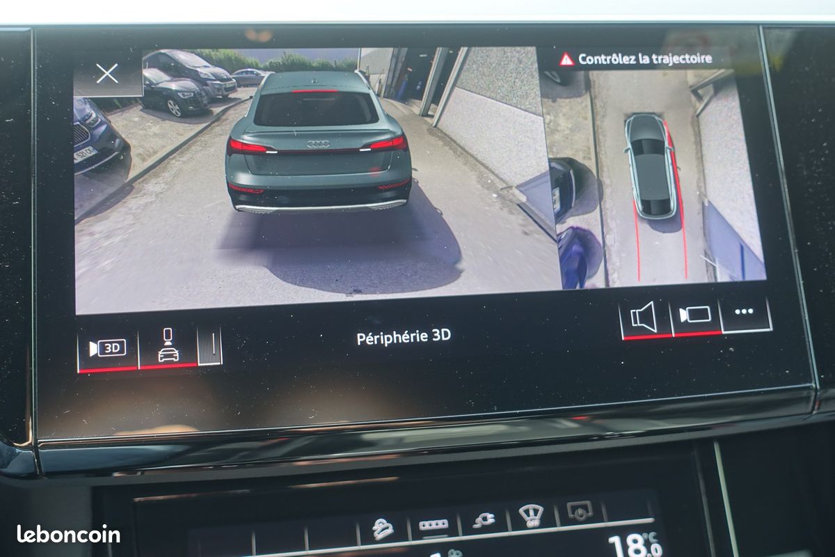 E-Tron 55 Sportback Quattro S-Tronic S-Line 408ch Virtual cockpit/Toit ouvrant/Cuir sport Chauffant/Grd Gps europe/Caméra 3D/Accès confort/HUD/Full LED/Carplay/1*Main/Garantie 12 mois (image 12)