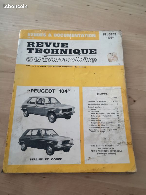 Revue technique automobile Peugeot 104 (image 1)