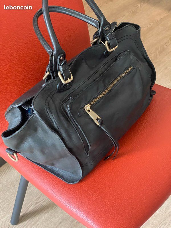 Handbag Minelli Sac Cuir Sac A Main Minelli Noir Minelli Sac Noir