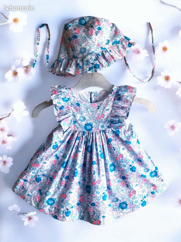 Dress Robe Jacadi Liberty Bleu Jacadi Ensemble 4p Bébé Fille
