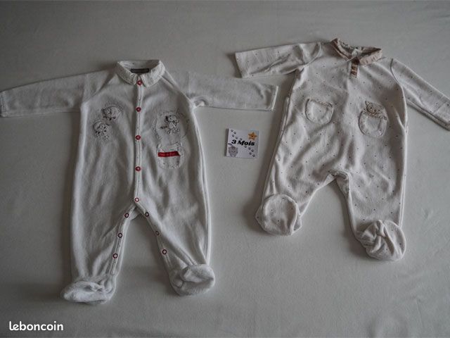 Lot Sergent Major 3 mois : 2 Ensembles + 2 Pyjamas velours (image 3)