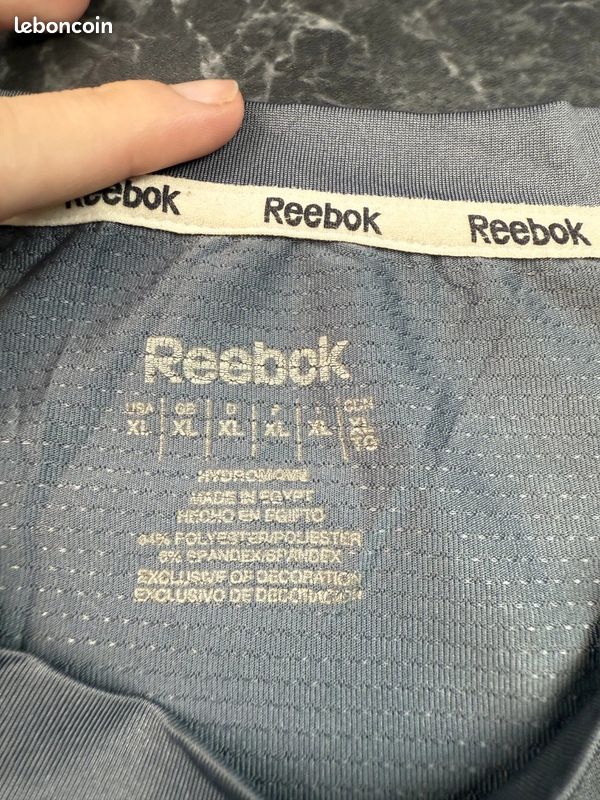 T-shirt Reebok sport respirant haut empiècements en mesh Running gris Homme Taille XL (image 5)