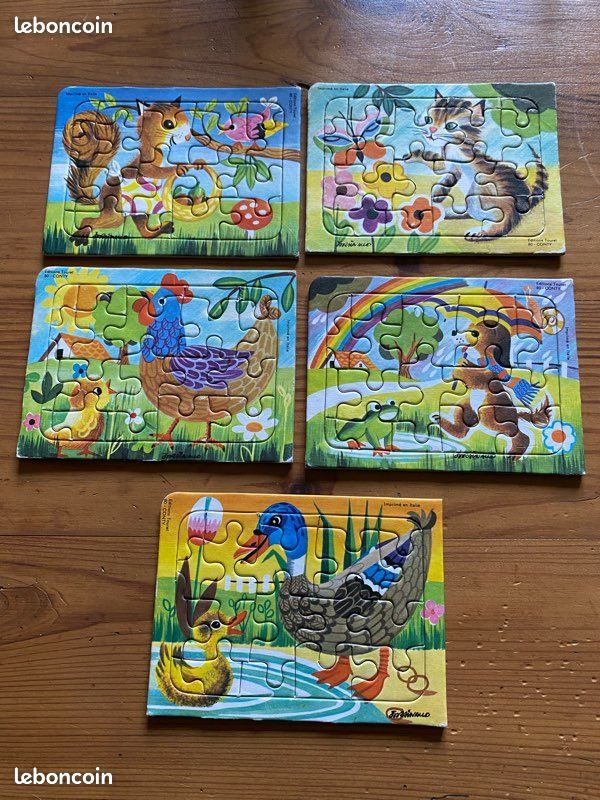 Vintage/Collection - Lot de 5 puzzles - Editions Touret 80 Conty - Italy 🧩 (image 1)