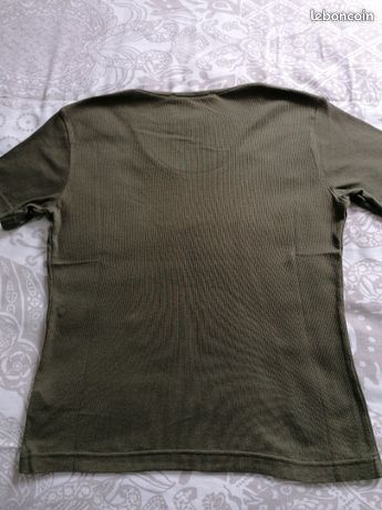 LE PHARE DE LA BALEINE - TEE-SHIRT à CÔTES KAKI - Taille L = 42 / 44 👕 (image 2)