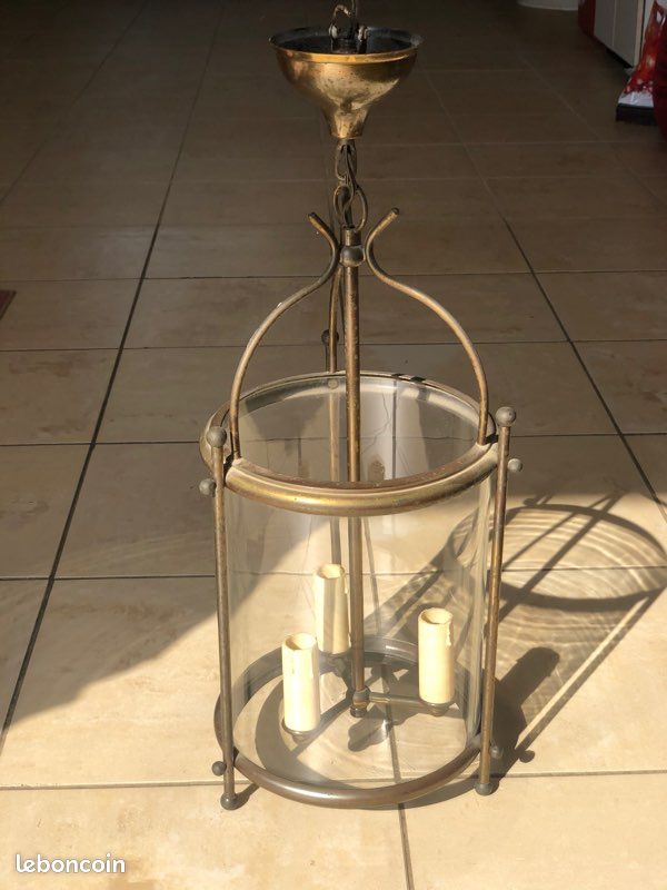 Suspension bronze et verre (image 2)