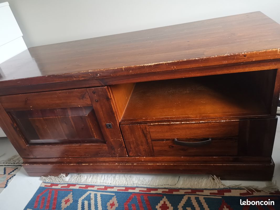 Meuble TV et table basse en bois massif (image 5)