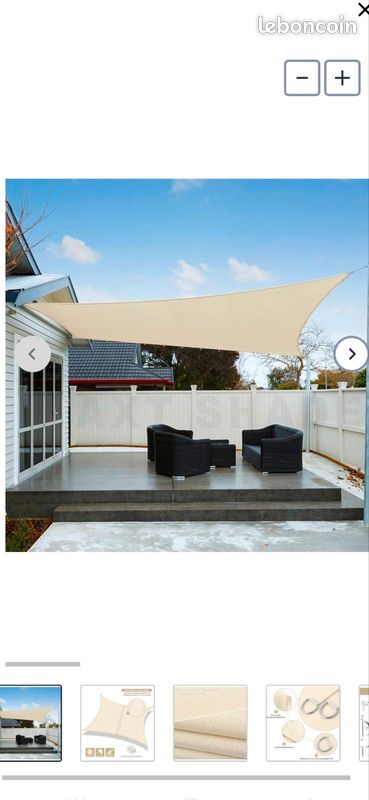 Neuf Voile d'ombrage rectangulaire imperméable 2,5 x 3 m, protection UV pour jardin et terrasse (image 2)