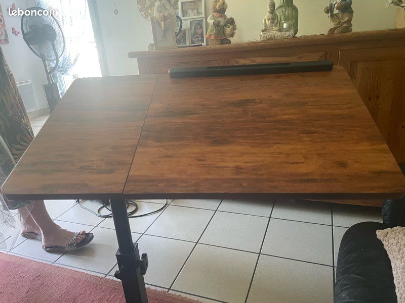Table basse relevable avec plateau extensible – Style industriel (image 1)