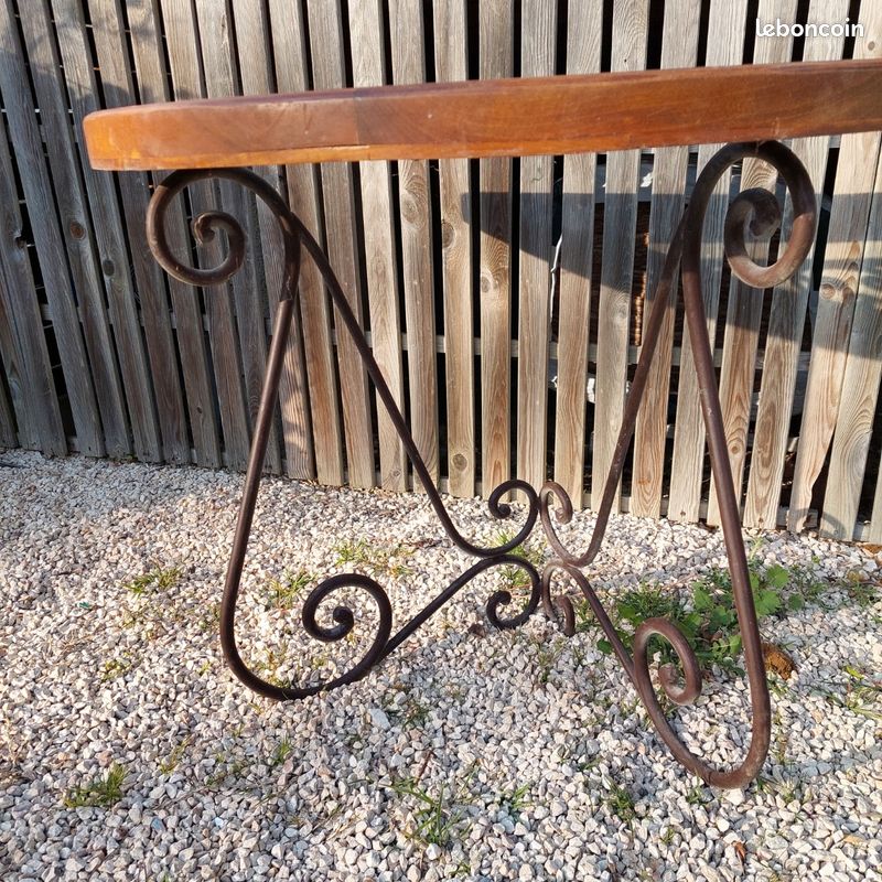 2 Consoles table bois fer forge (image 2)