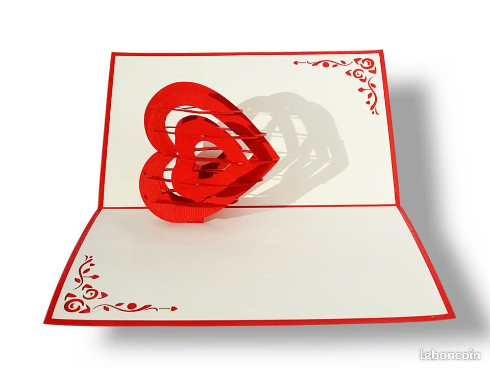 Coeur-carte pop up 3D voeux amour, Valentin (image 1)