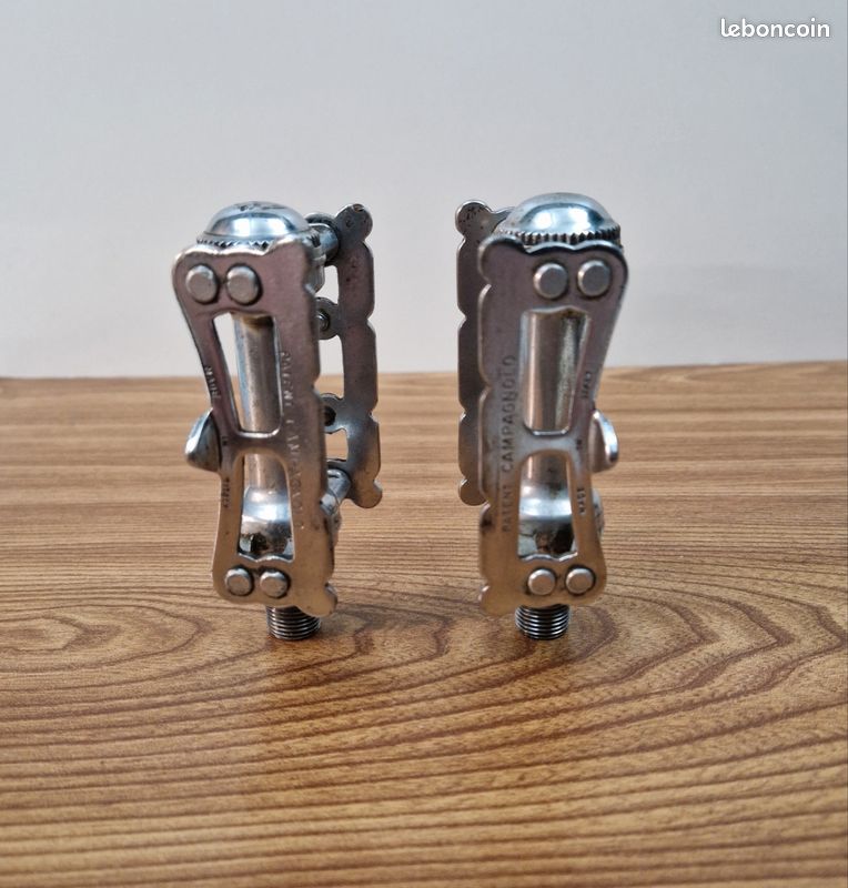 Pédales vélo vintage Campagnolo Record Italie 9/16x20 fils course légère