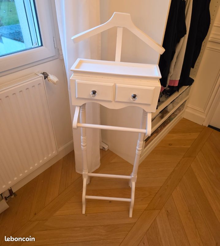 2 valets vêtement en bois blanc (image 10)