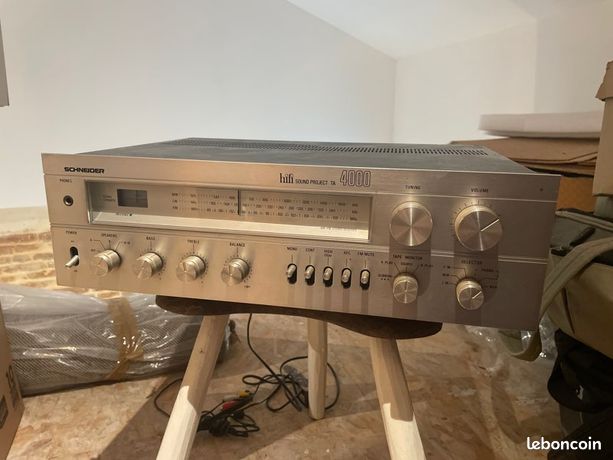 Ampli Vintage Schneider TA 4000 - Stéréo 35W, à Réviser (pour Pièces)