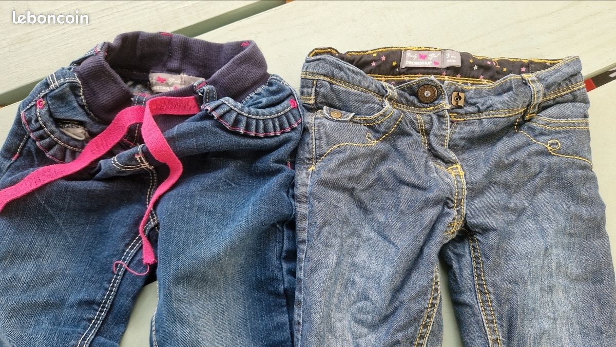 Lot 2 pantalon Jean fille orchestra 3ans (image 2)