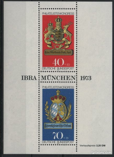Allemagne fédérale, bloc de timbres n° 8 xx (image 1)