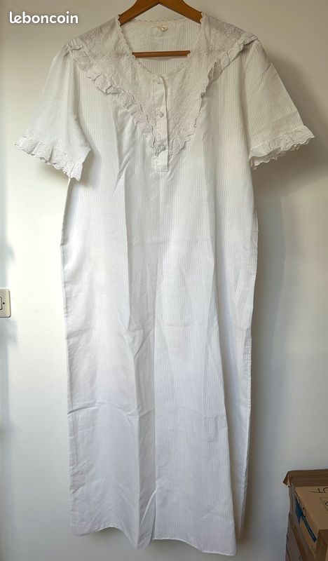 Robe vintage années 1900 chemise de nuit avec broderie anglaise (image 2)