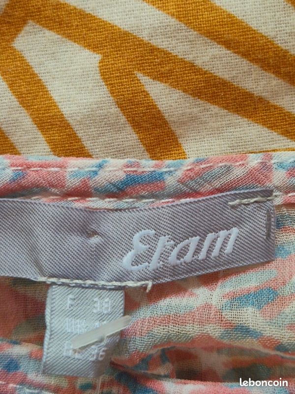 Top Peplum Etam sans manche à volant en transparence (image 4)