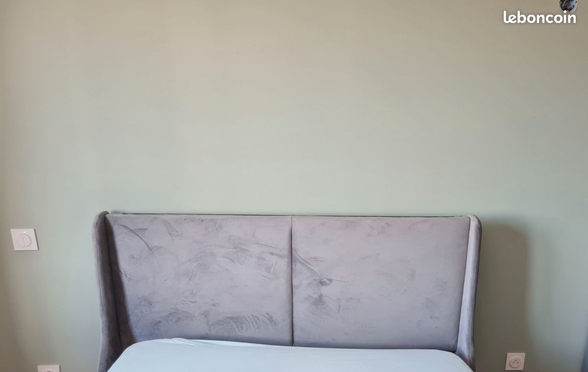 Tête de lit velour gris (image 2)