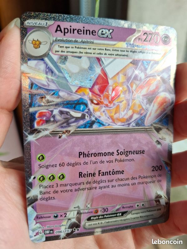 Apireine EX - Double Rare 96/197 - Ecarlate et Violet Flammes Obsidiennes - Fantasy Sphere Apireine EX - Double Rare 96/197 - Ecarlate et Violet Flammes Obsidiennes - Fantasy Sphere