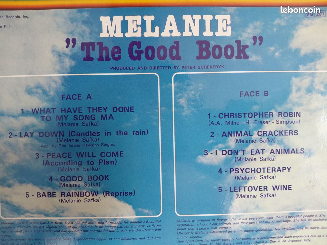 Lot 2 vinyle 33t Mélanie Best of disque couleur 1979 + In concert 1970 Très bon état (image 6)