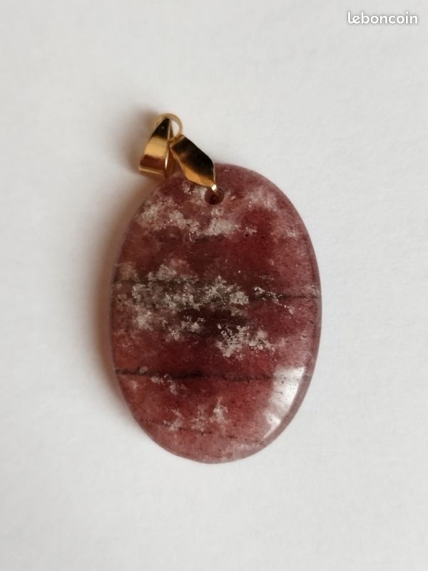 Pendentif quartz fraise (image 1)