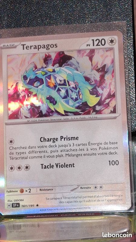 Terapagos 161/191 Holo ou Reverse (aléatoire) - Myboost X Scarlatto e Violetto 8 - Scintille Folgoranti Coffret de 10 Cartes Pokémon Italiennes
