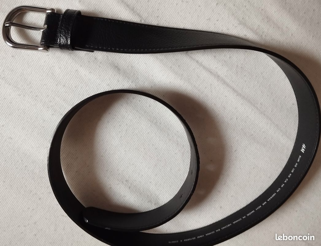Ceinture noire H&M homme XS Accessoires Bagagerie