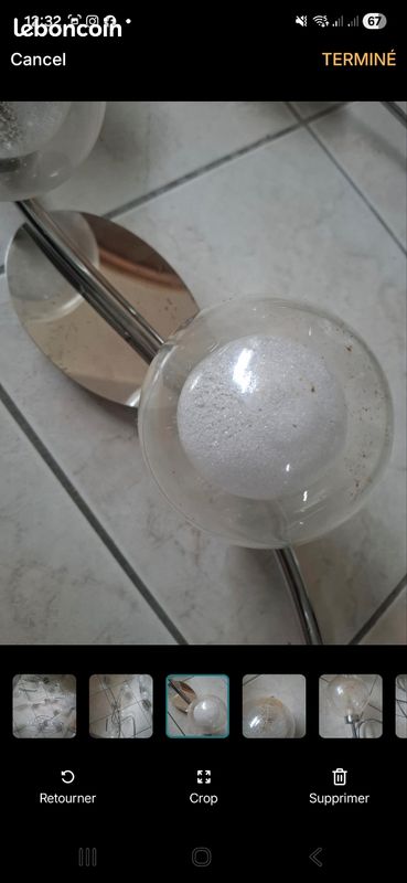 Lot 3 plafonniers luminaires boule verre (image 4)