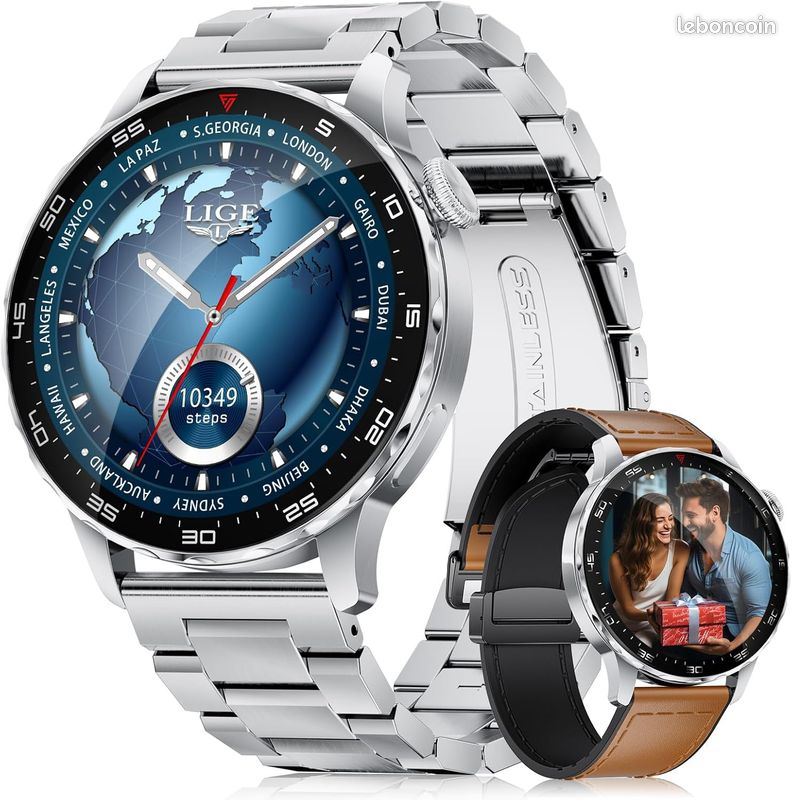 LIGE Montre Connectée Homme Femme avec 750 mAh, 1,43