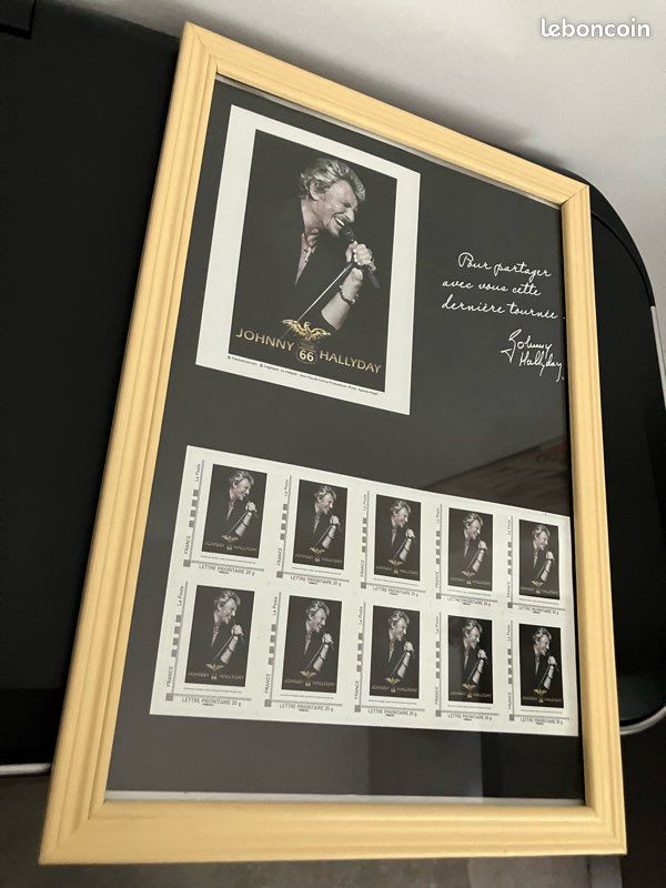 Planche timbre collector Johnny Hallyday Tournée Tour 66 - Collection Planche timbre collector Johnny Hallyday Tournée Tour 66 - Collection