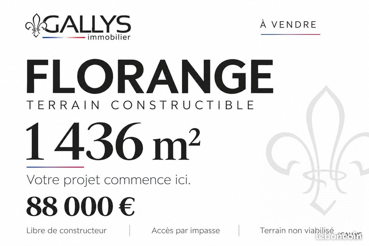 Terrain 1436 m² · à Florange · 1 436 m² · 88 000 €