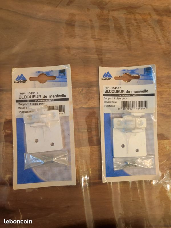 2 bloqueurs de manivelle plastique Support à clips pour manivelle 16 mm (image 1)