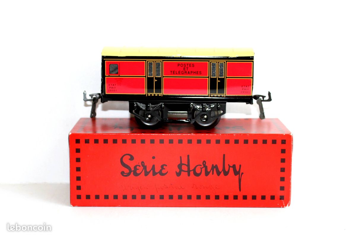 Train échelle 0 Hornby - Wagon à Bestiaux N°2, Bleu, France, Manque Un Rabat D'attelage