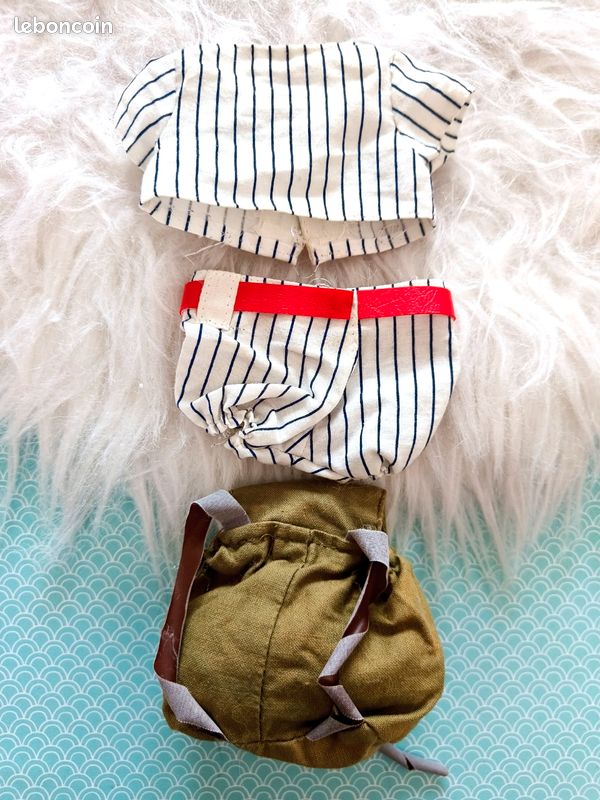 Peluche Monchhichi vintage + 2 tenues boutique monchhichi + sac à dos kiki AJENA vintage (image 5)