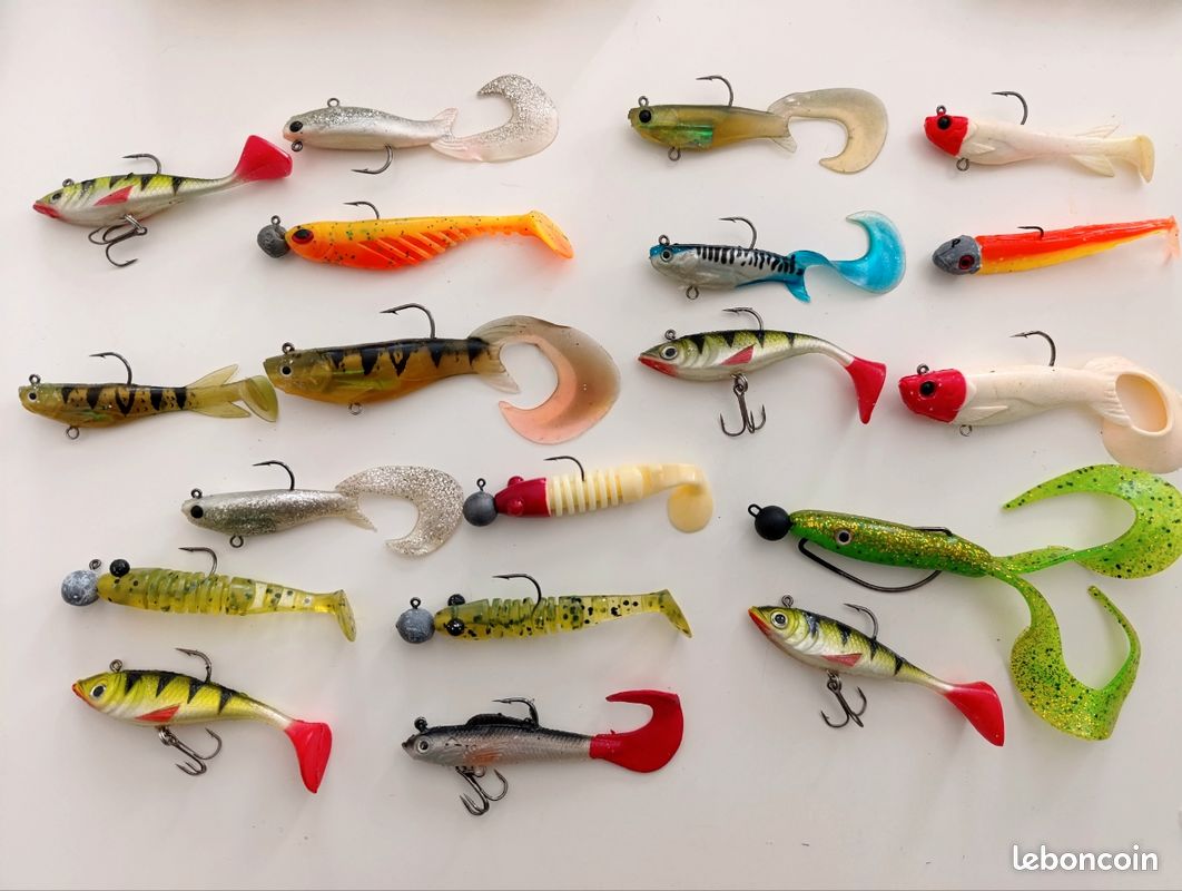 Lot de 5 leurres de pêche vintage - Objets de collection classiques - Décoration et présentoir de pêche rétro - France