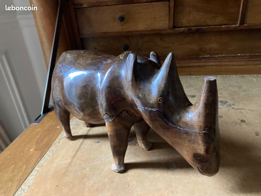Statuette africaine rhinocéros (image 2)